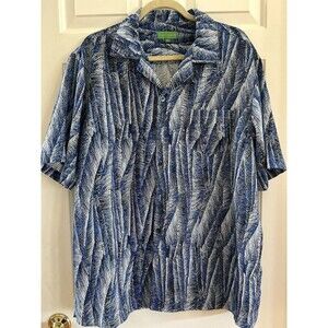 Giorgio Inserti Button Up Shirt Mens Size XL Tropical Leaf Print Shirt